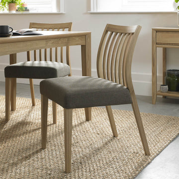 Bentley Designs Bergen Oak Low Slat Dining Chairs (Pair)